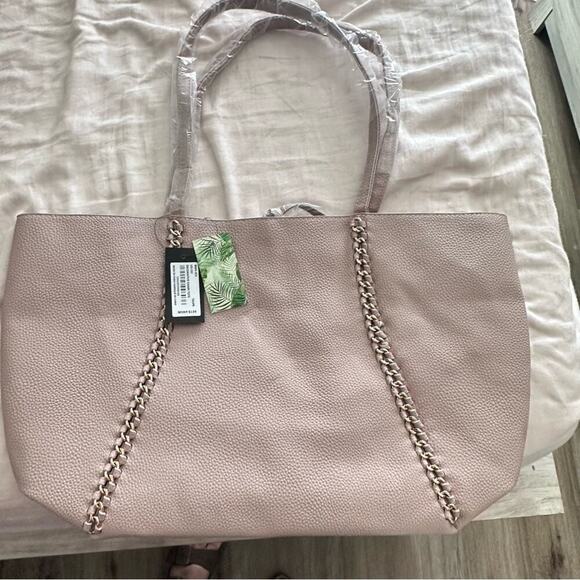 NWT Badgley Mischka Tote blush pink vegan leather dual straps everyday bag - Picture 5 of 9